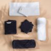 Bath Linen Set - 2x (White and Blue Colour)