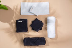 DSCF3123 copy Bath Linen Set - 2x (White and Blue Colour)