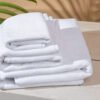 Bath Linen Set - 2x (White and Blue Colour)