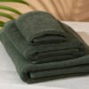 Bath Linen Set - 2x (White and Green Colour)